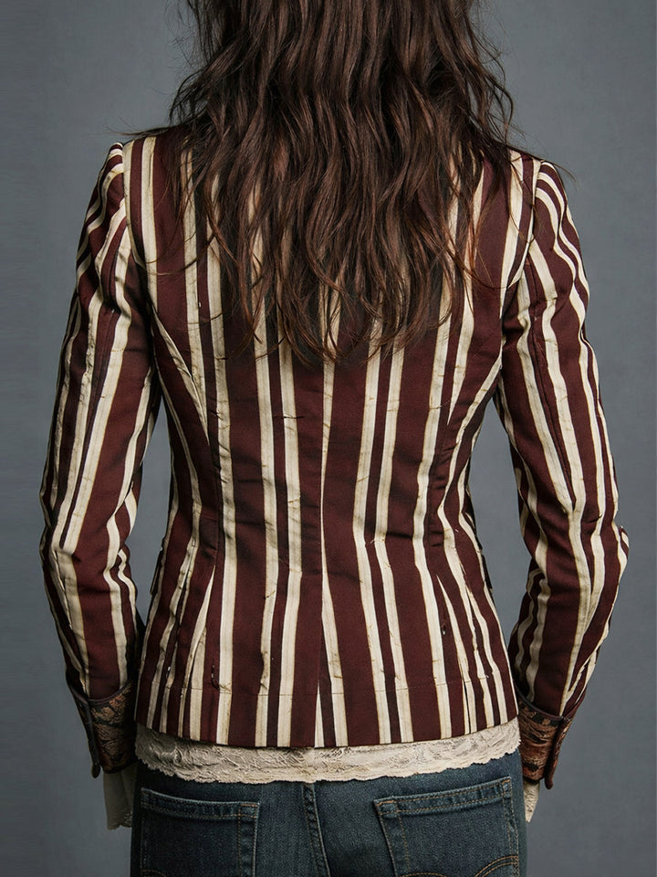 Nina | Klassischer Retro Bohemian Gestreifter Blazer
