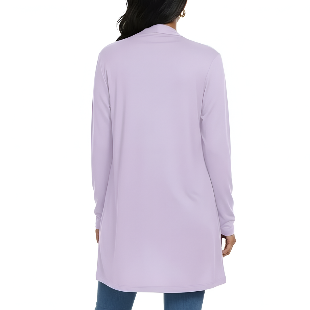 Leichter, lässiger, offener langer Cardigan mit Taschen