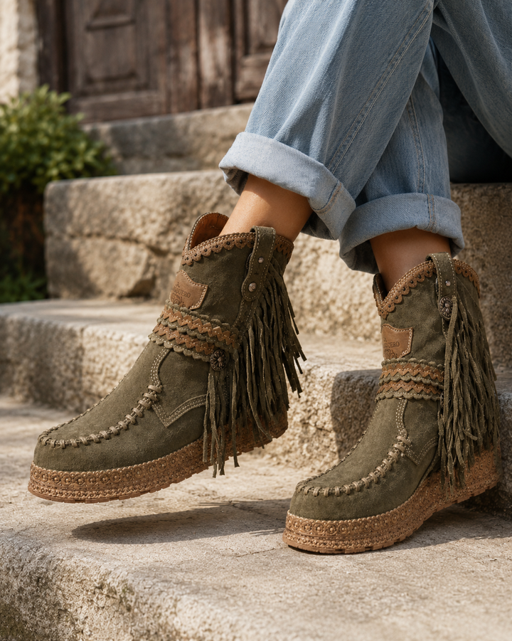 Bottes western bohèmes à franges