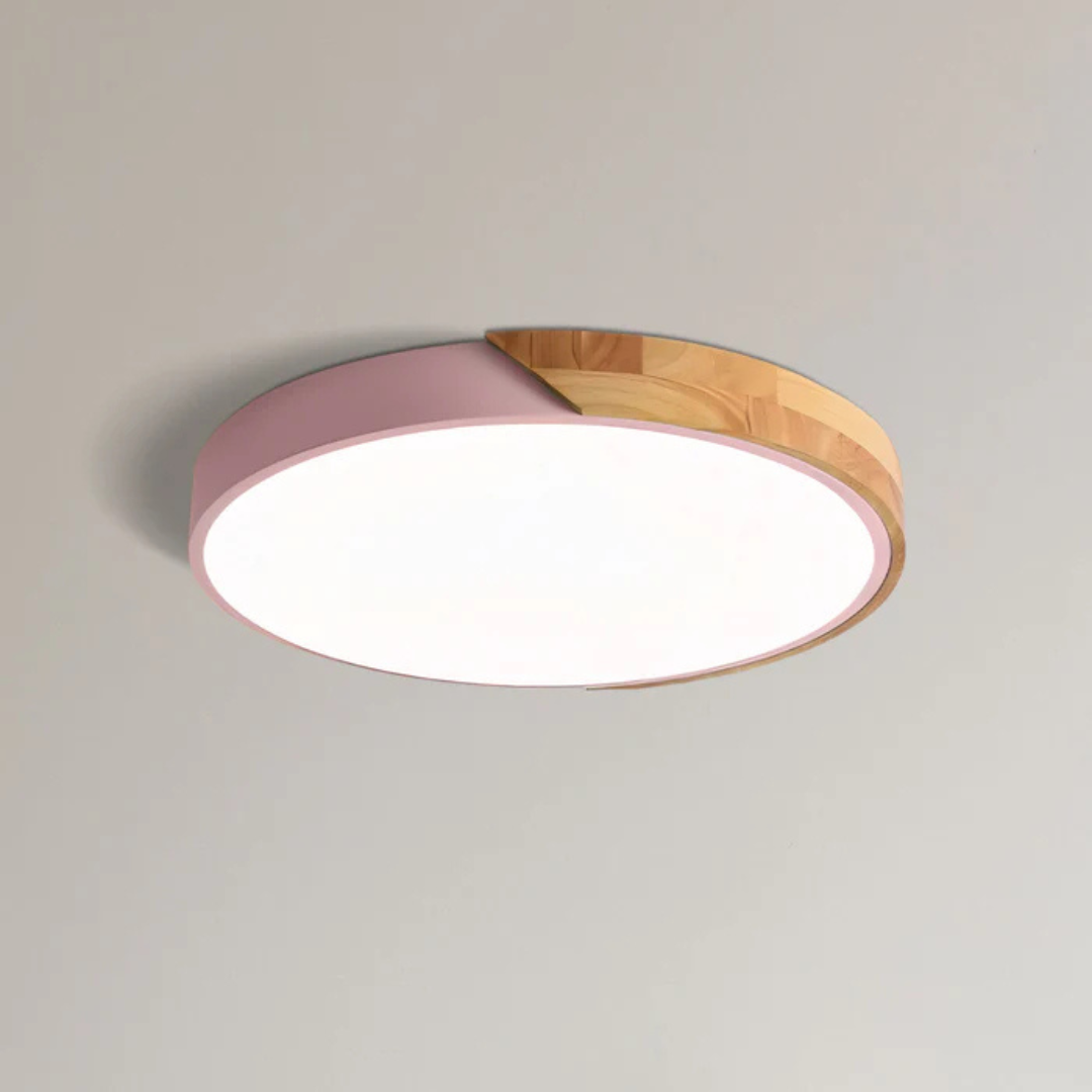 LED Ceiling Lamp with Scandinavian Design in Wood &amp; Acrylic