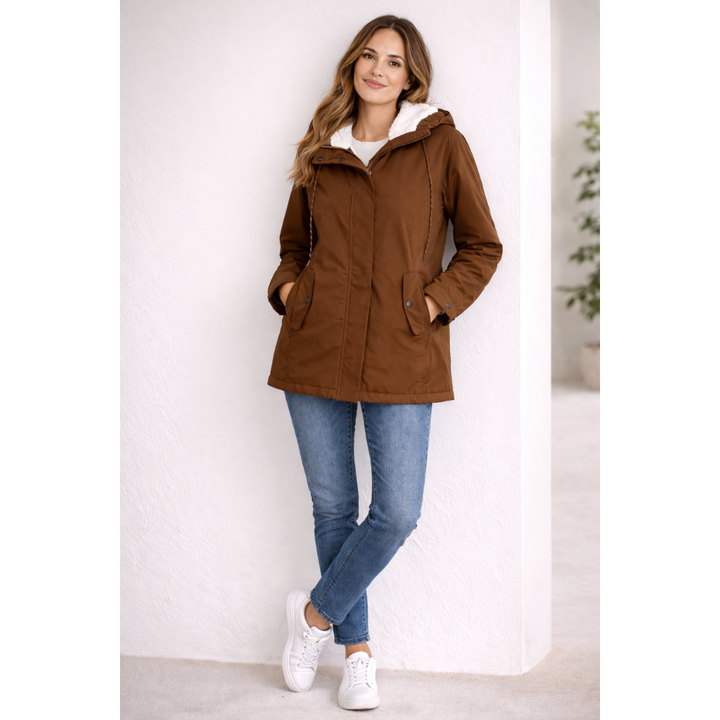 Melissa - Lange Winterjacke mit Kapuze - Gefüttert &amp; Bequem