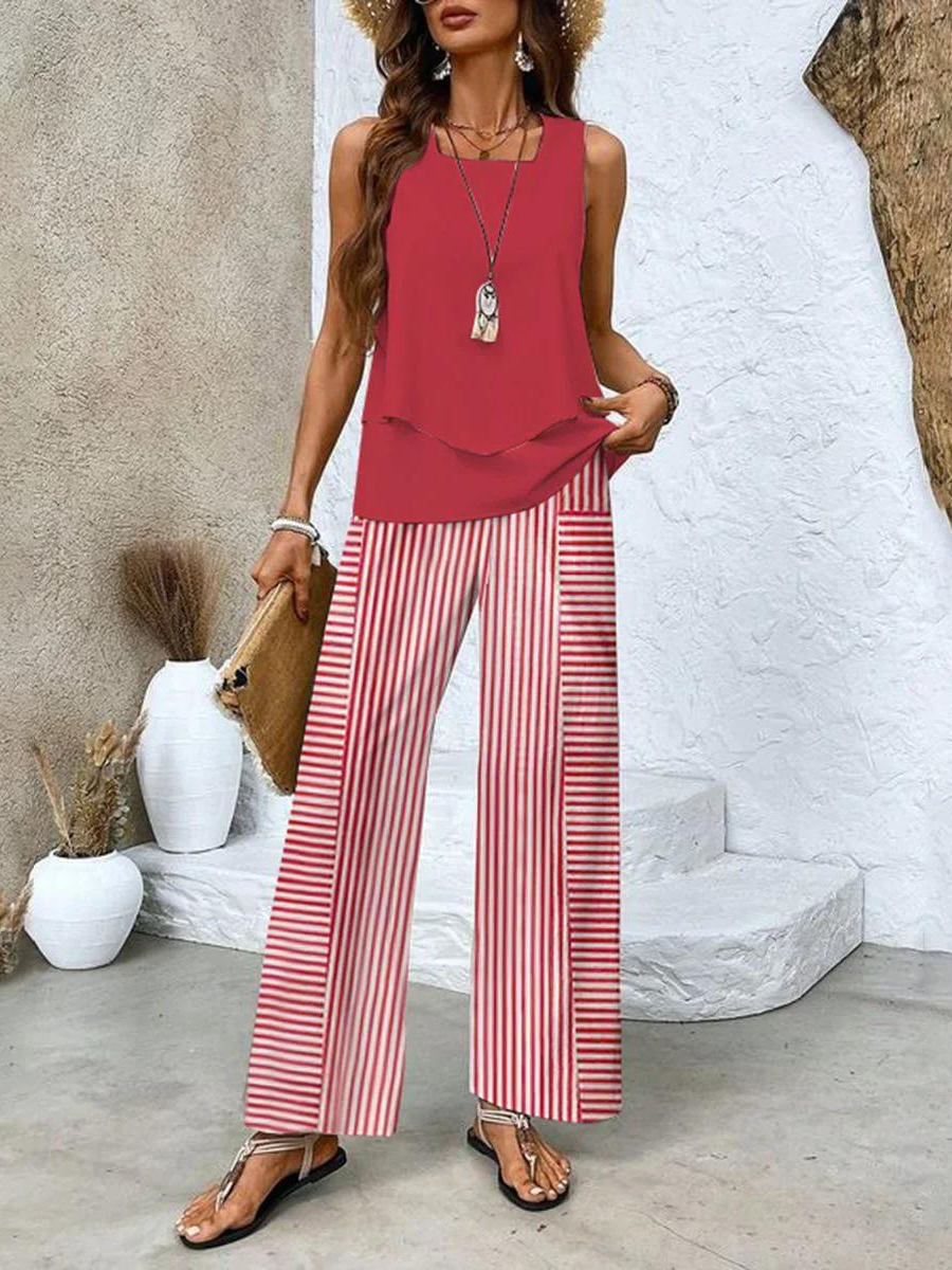 Damen Zweiteiliges Set mit Koordiniertem Design und Vielseitigem Stil
