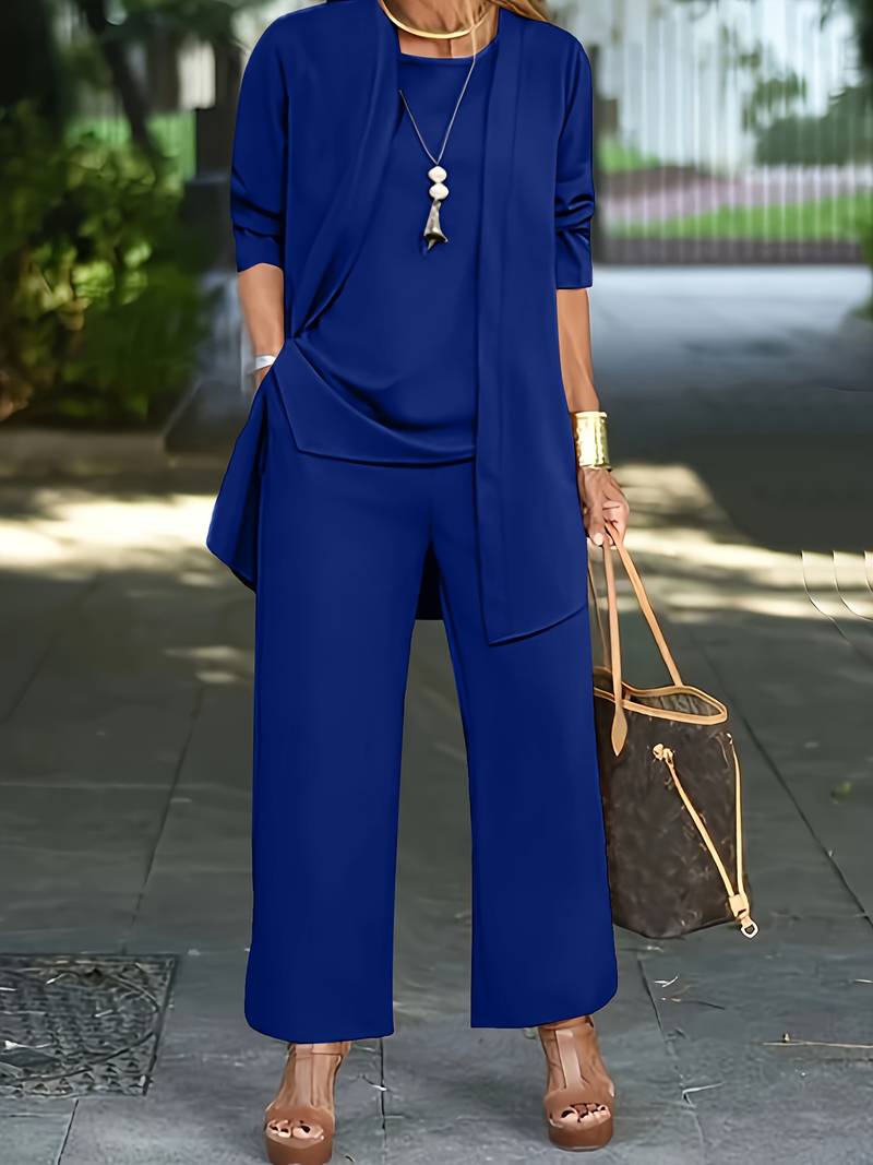 Anna - Drei-Teile Blazer, Tanktop &amp; Weite Hosen Koordinationsset