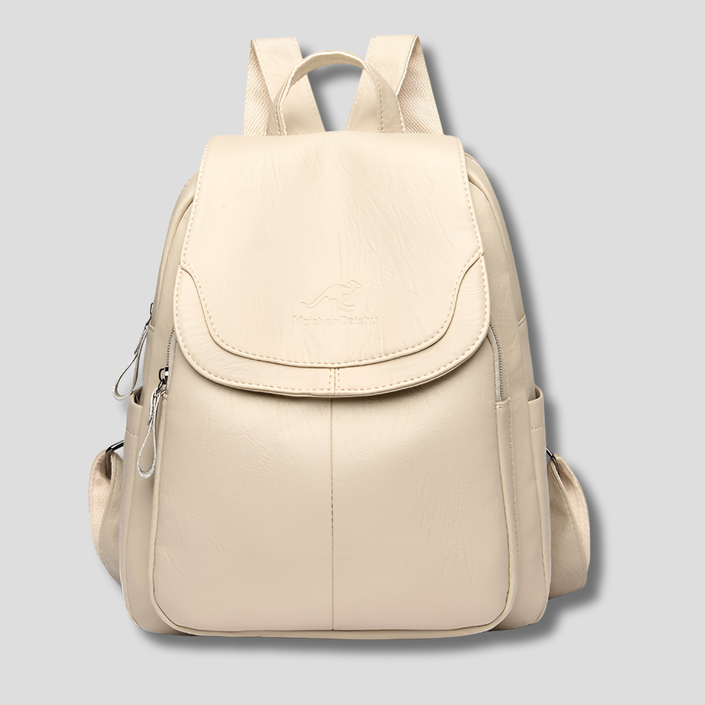 Diebstahlsicherer Rucksack für Frauen mit geprägtem Leder und gepolstertem Innenraum, Staubbeutel enthalten