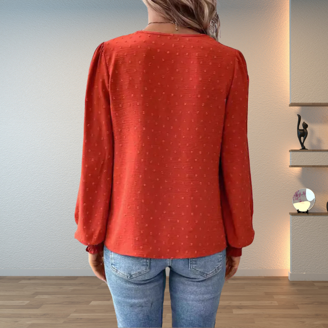 Damen Leichte Bluse aus Atmungsaktivem Stoff mit Lockerer Passform