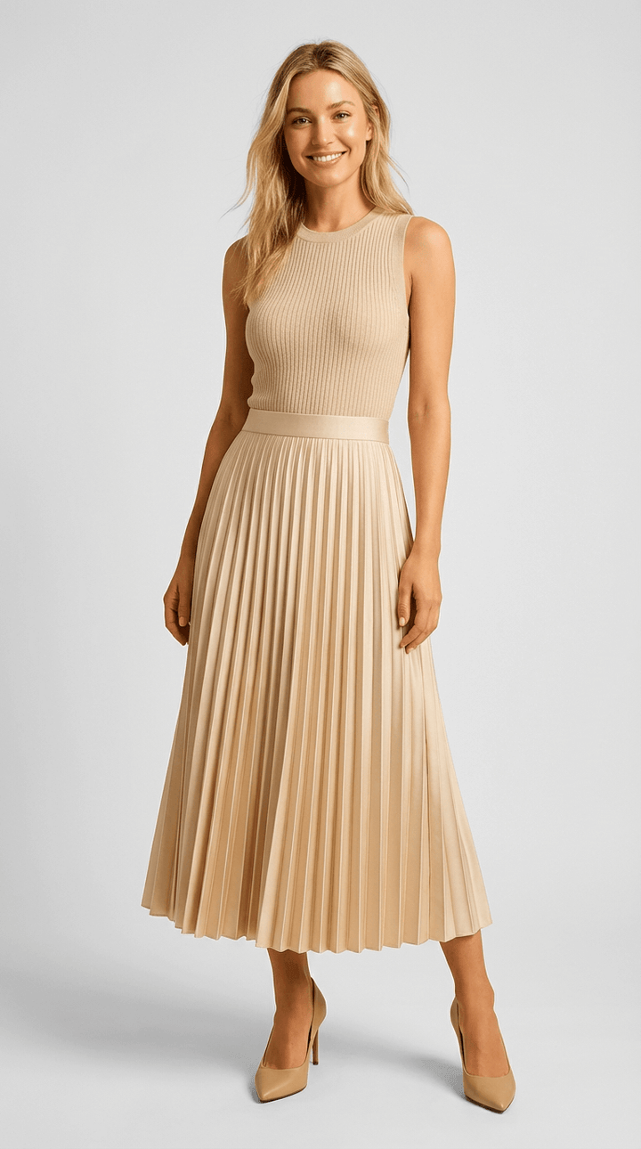 Grace Pleated Midi Skirt