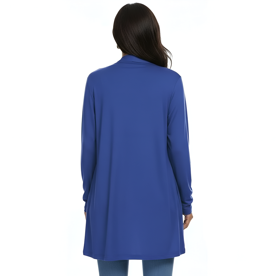 Leichter, lässiger, offener langer Cardigan mit Taschen