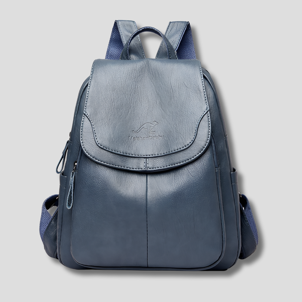 Diebstahlsicherer Rucksack für Frauen mit geprägtem Leder und gepolstertem Innenraum, Staubbeutel enthalten