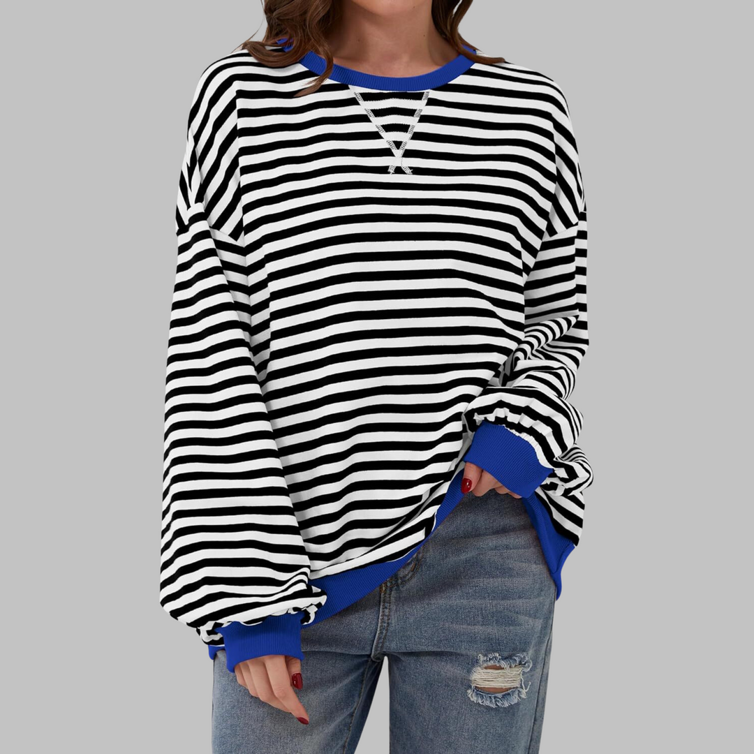 Mireille | Lässiges Langarm gestreiftes Sweatshirt