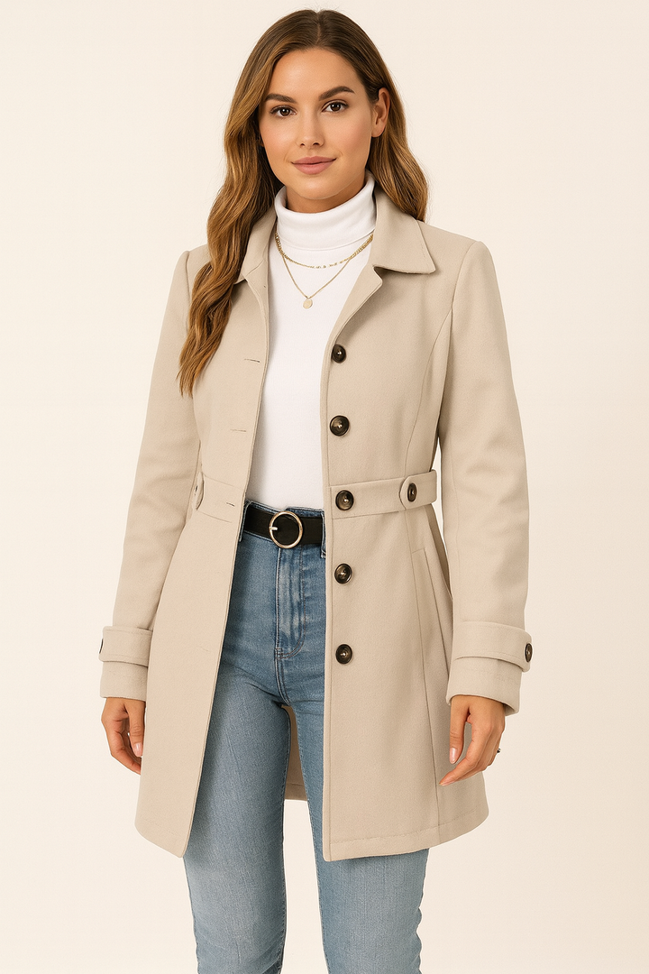Herbst Damen Trenchcoat Gürtel Tailliert Übergangszeit