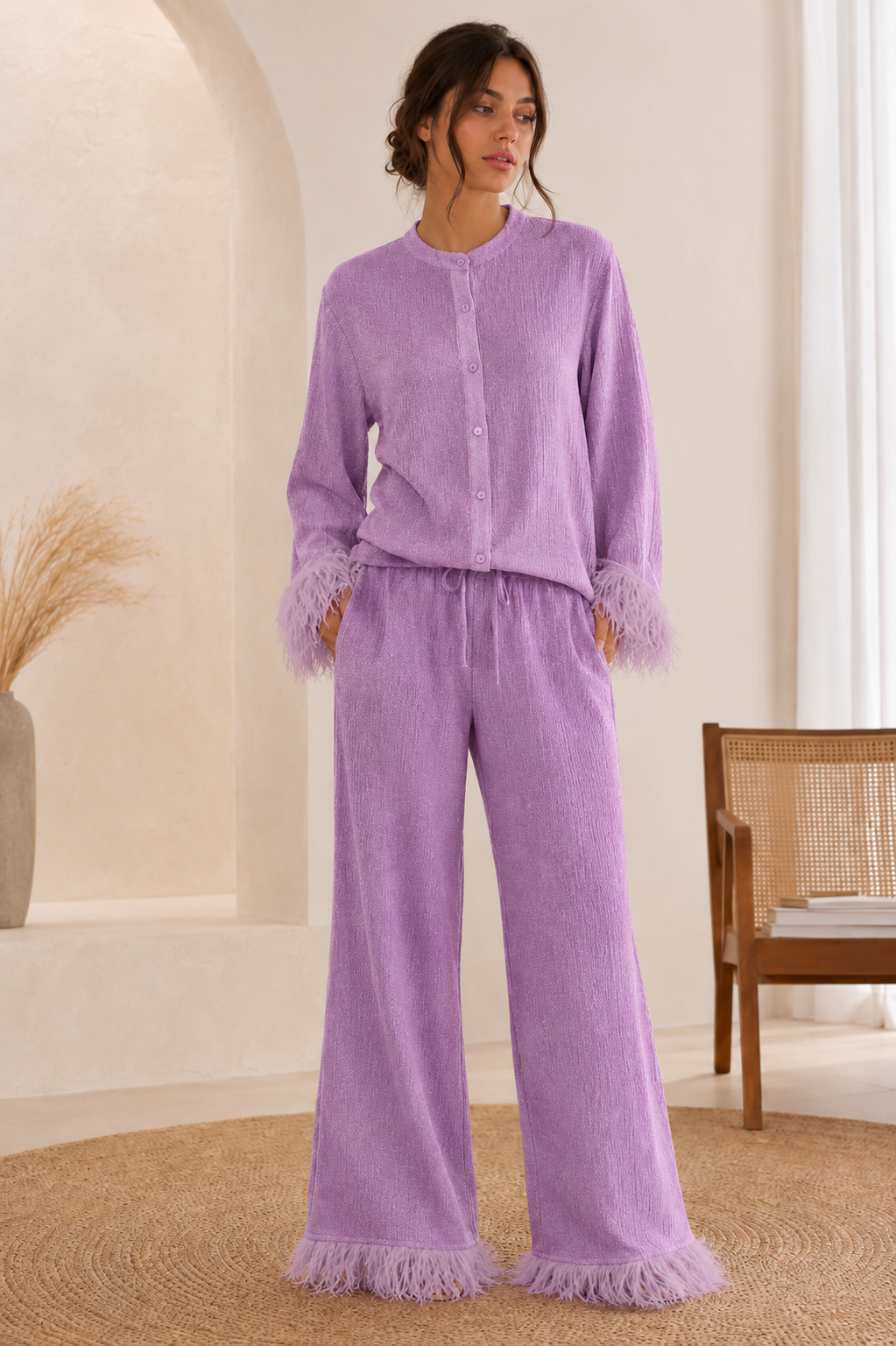 Henley - Luxus Glitzer Set mit Federn