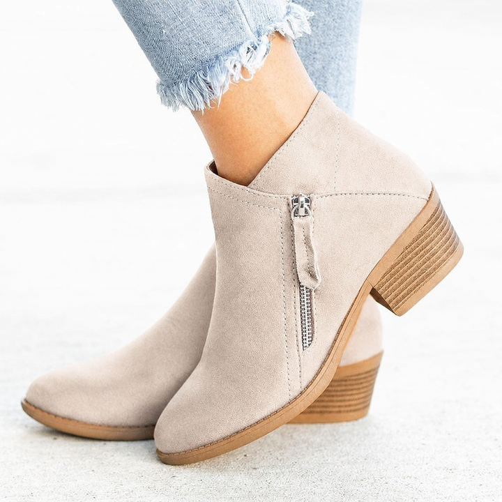 Damen Orthopädische Lederstiefel – Bequeme Stiefeletten für den täglichen Gebrauch, Schwarzes Leder