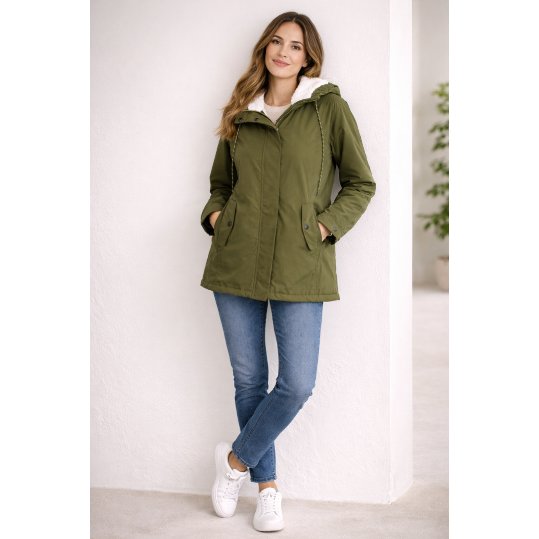 Melissa - Lange Winterjacke mit Kapuze - Gefüttert &amp; Bequem