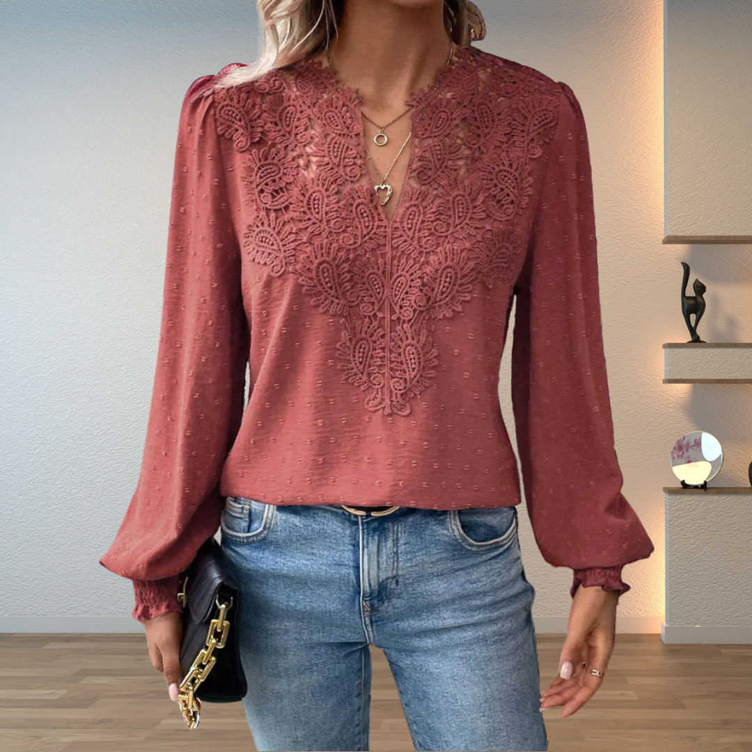 Damen Leichte Bluse aus Atmungsaktivem Stoff mit Lockerer Passform