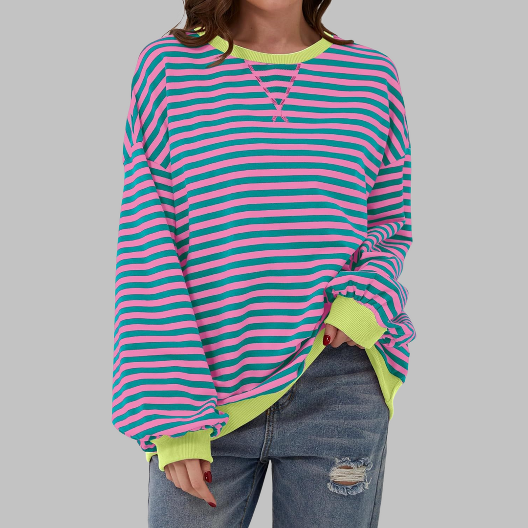 Mireille | Lässiges Langarm gestreiftes Sweatshirt