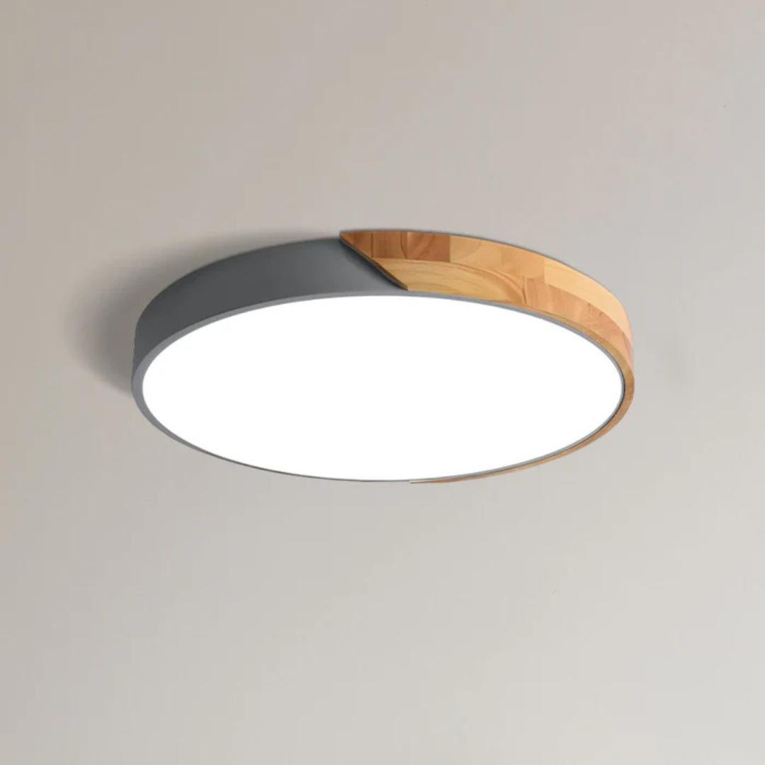 LED Ceiling Lamp with Scandinavian Design in Wood &amp; Acrylic