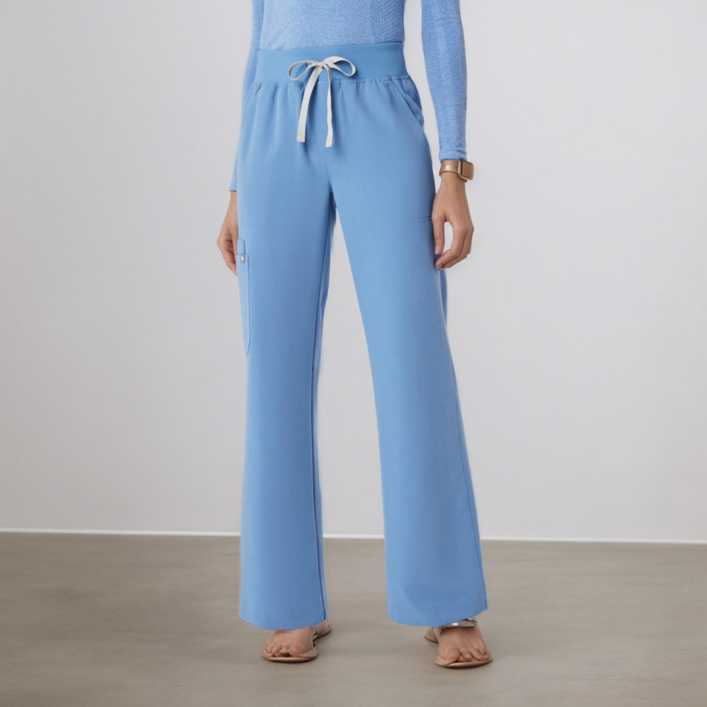 Hochtaillierte Weite Scrub-Hosen für Frauen
