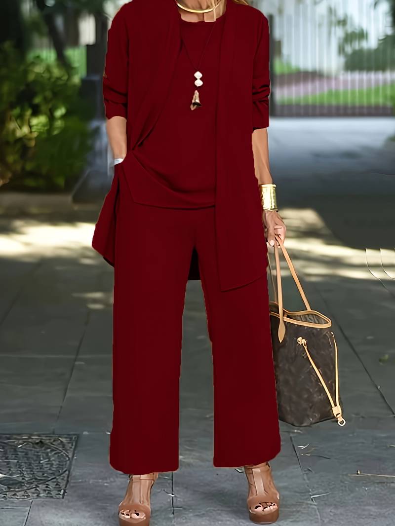 Anna - Drei-Teile Blazer, Tanktop &amp; Weite Hosen Koordinationsset