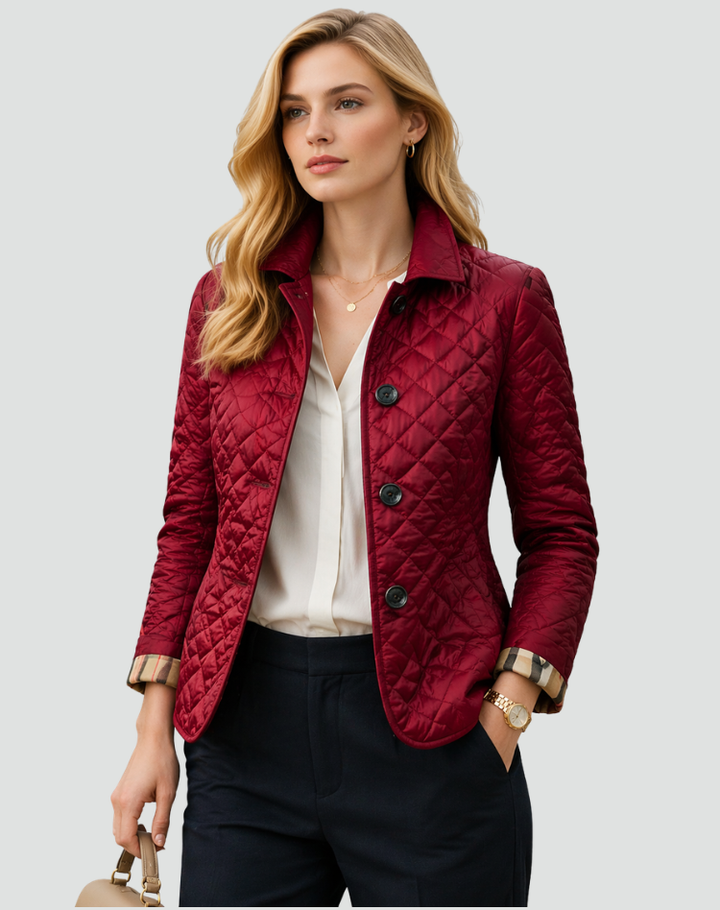 Damen Tussenseizoenjack Regular Fit Mit Stehkragen und Knöpfen