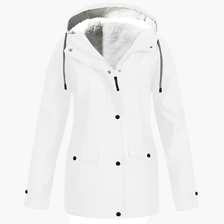 Damen Winter Regenjacke mit Fleece-Futter – Wasserdichte Outdoor-Jacke für kalte Tage