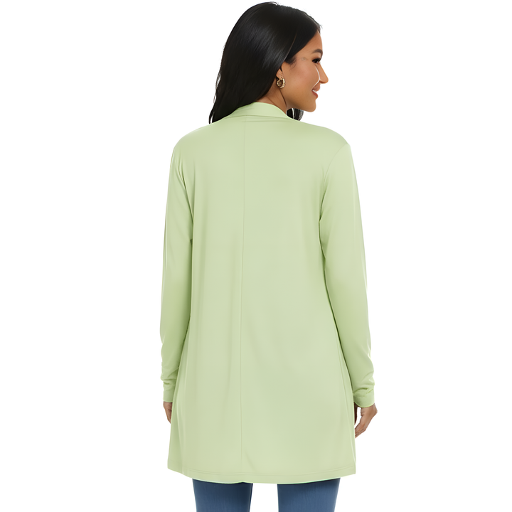 Leichter, lässiger, offener langer Cardigan mit Taschen