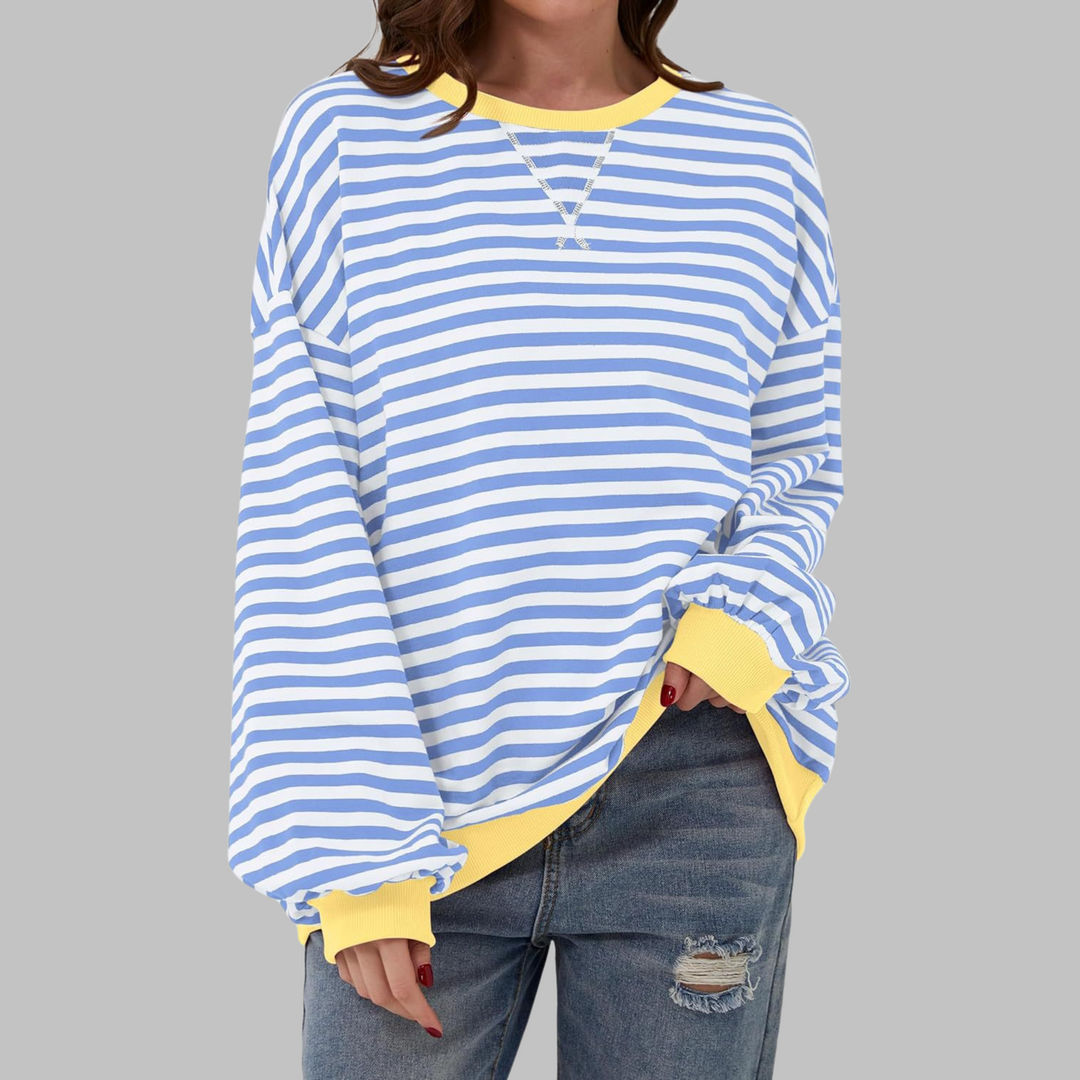 Mireille | Lässiges Langarm gestreiftes Sweatshirt