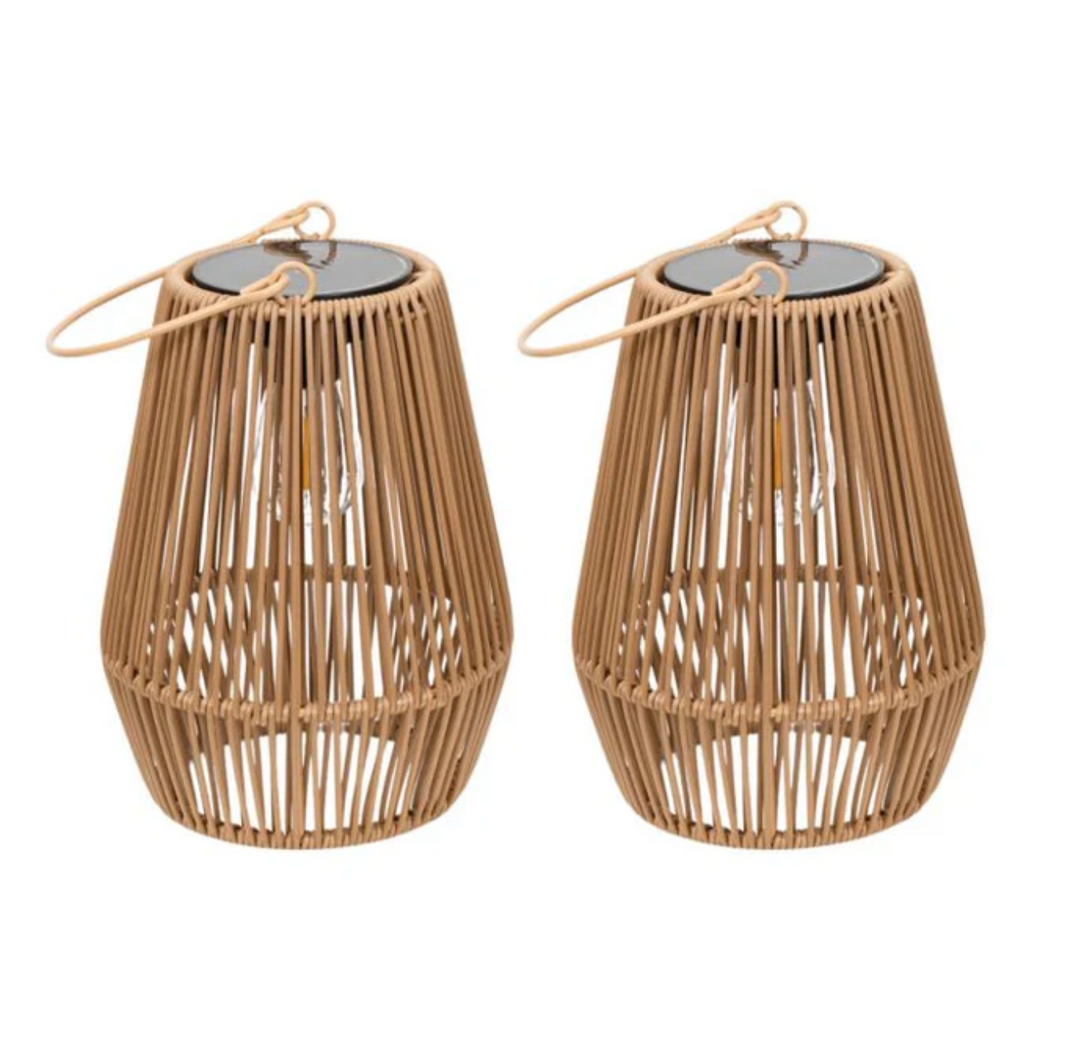 Solar Table Lamp Rattan Look | LED | Wireless | Outdoor