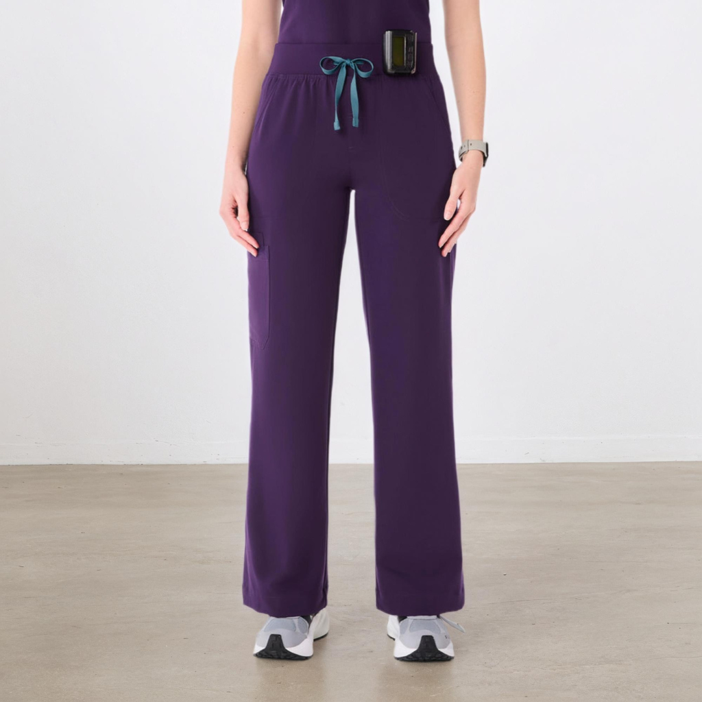 Hochtaillierte Weite Scrub-Hosen für Frauen
