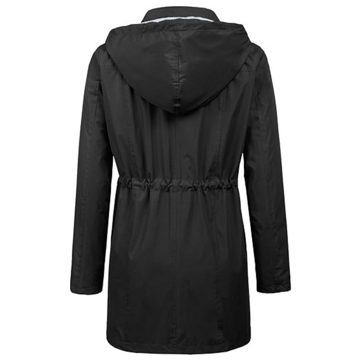 Wasserdichter langer Kapuzen-Trenchcoat gefüttert Windbreaker Reisejacke