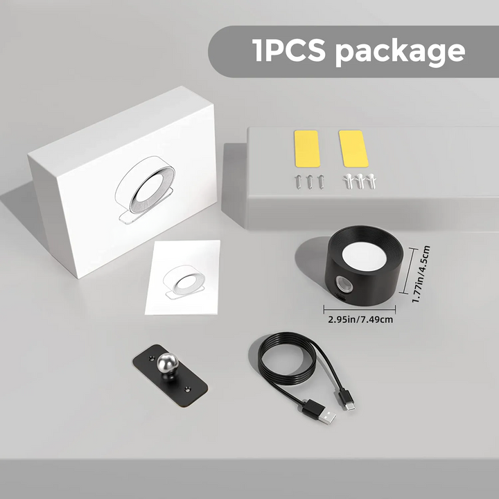 Multifunctional Wireless Wall Lamp Rechargeable &amp; Dimmable with 360° Rotation