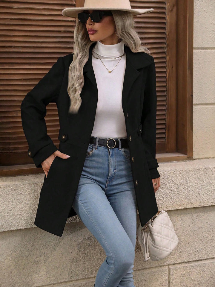 Herbst Damen Trenchcoat Gürtel Tailliert Übergangszeit
