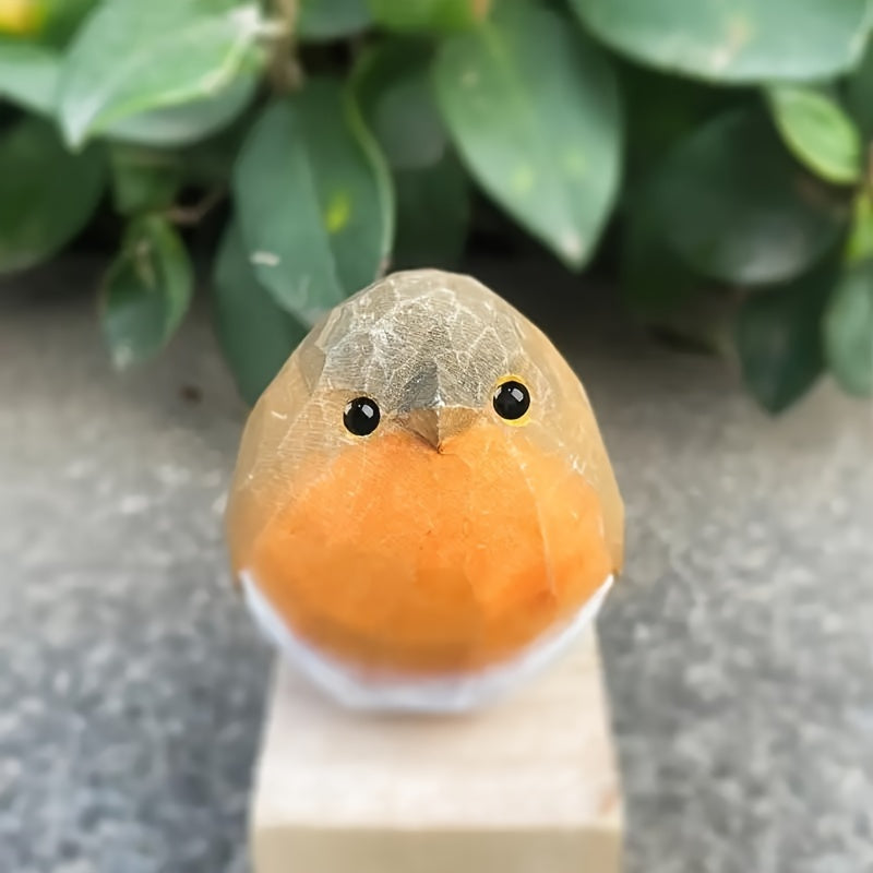 WoodRobin Sculpture – Handmade Wooden Robin for Shelf Decoration &amp; Gift