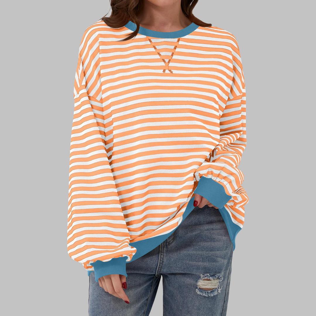 Mireille | Lässiges Langarm gestreiftes Sweatshirt
