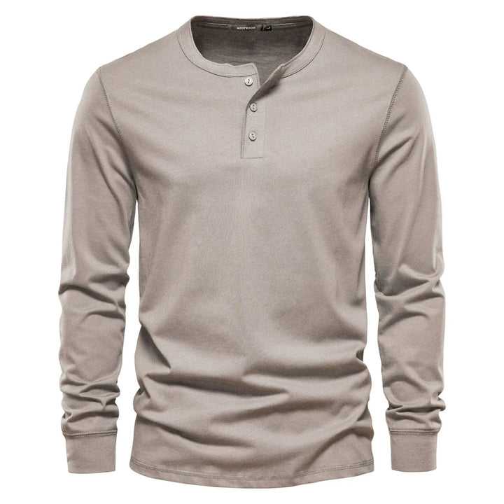 Herren Langarmshirt mit Knöpfen Casual Bequeme Passform