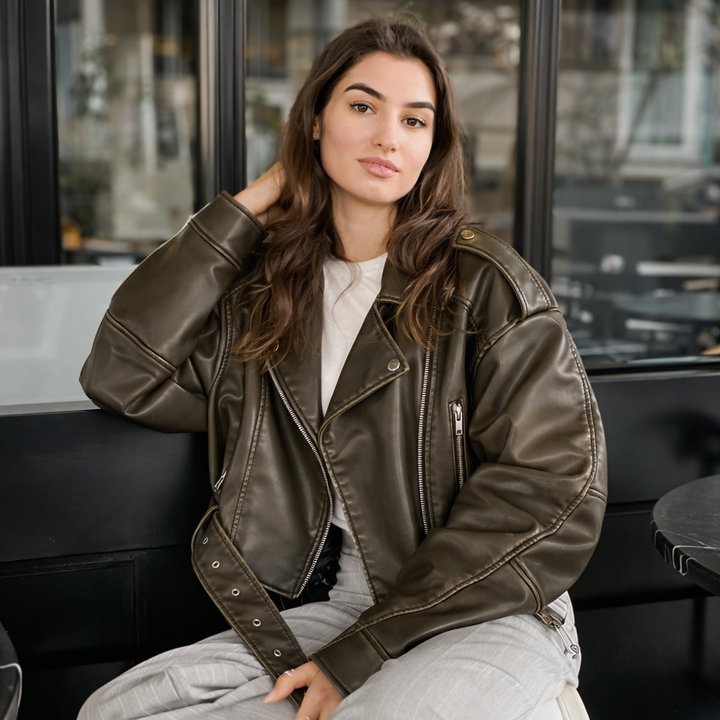 Madeline | Damen Übergangsjacke mit Gürtel und Reißverschluss