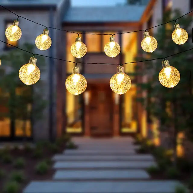 Solar String Lights with Balls | LED Outdoor | Automatic | Garden &amp; Balcony
