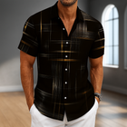 Gary - Chemise à manches courtes avec motif géométrique et patte de boutonnage