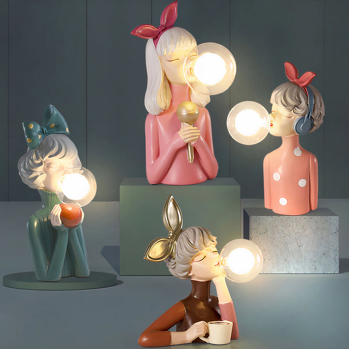 Table Lamp | Handcrafted | Wood &amp; Glass | Elegant Design