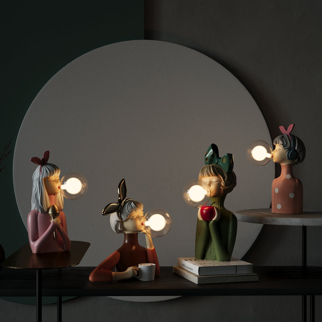 Table Lamp | Handcrafted | Wood &amp; Glass | Elegant Design