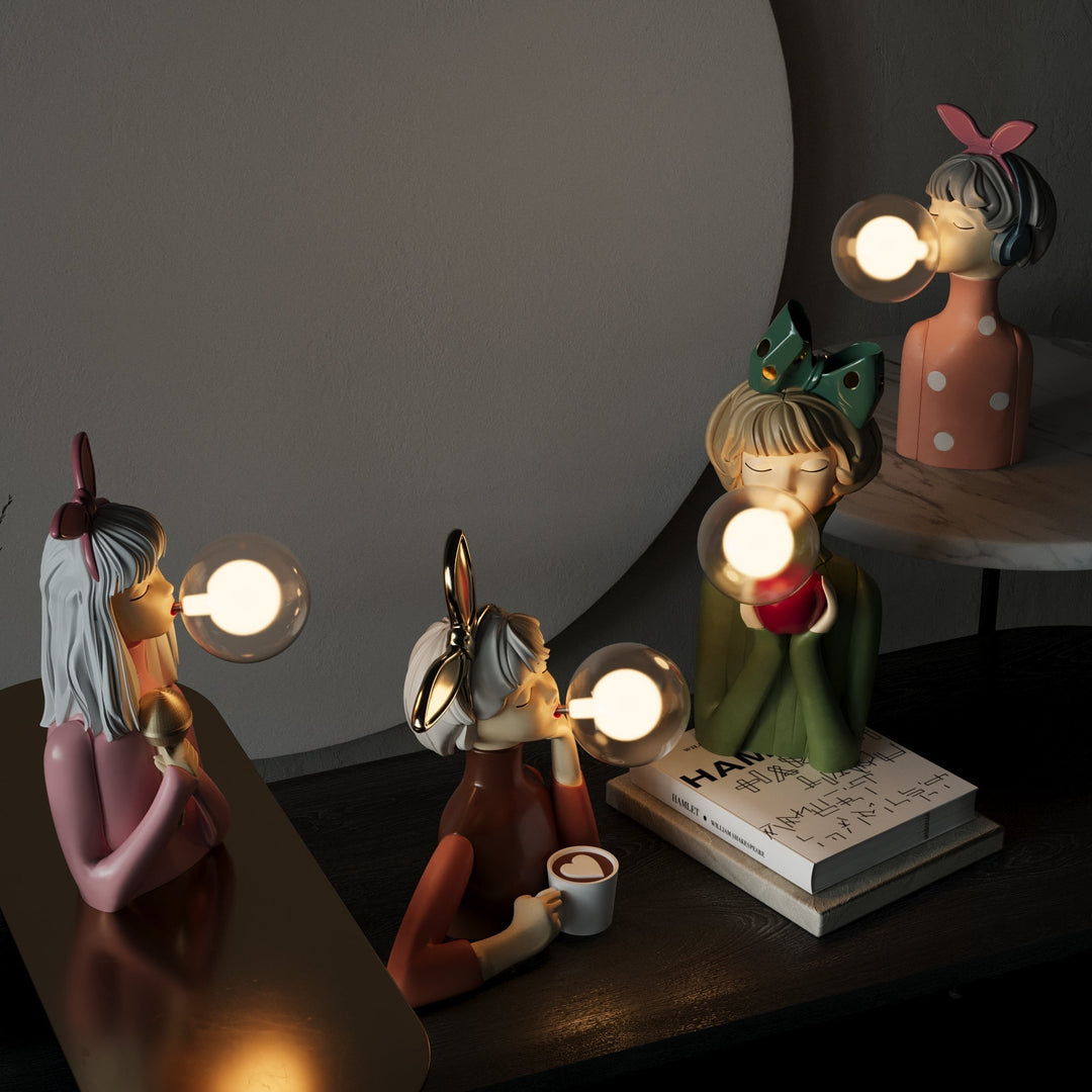 Table Lamp | Handcrafted | Wood &amp; Glass | Elegant Design