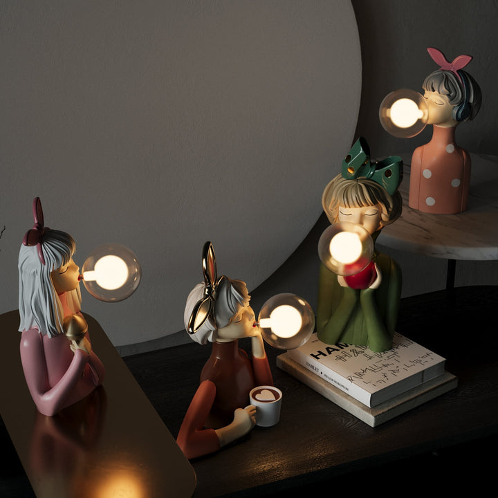 Table Lamp | Handcrafted | Wood &amp; Glass | Elegant Design