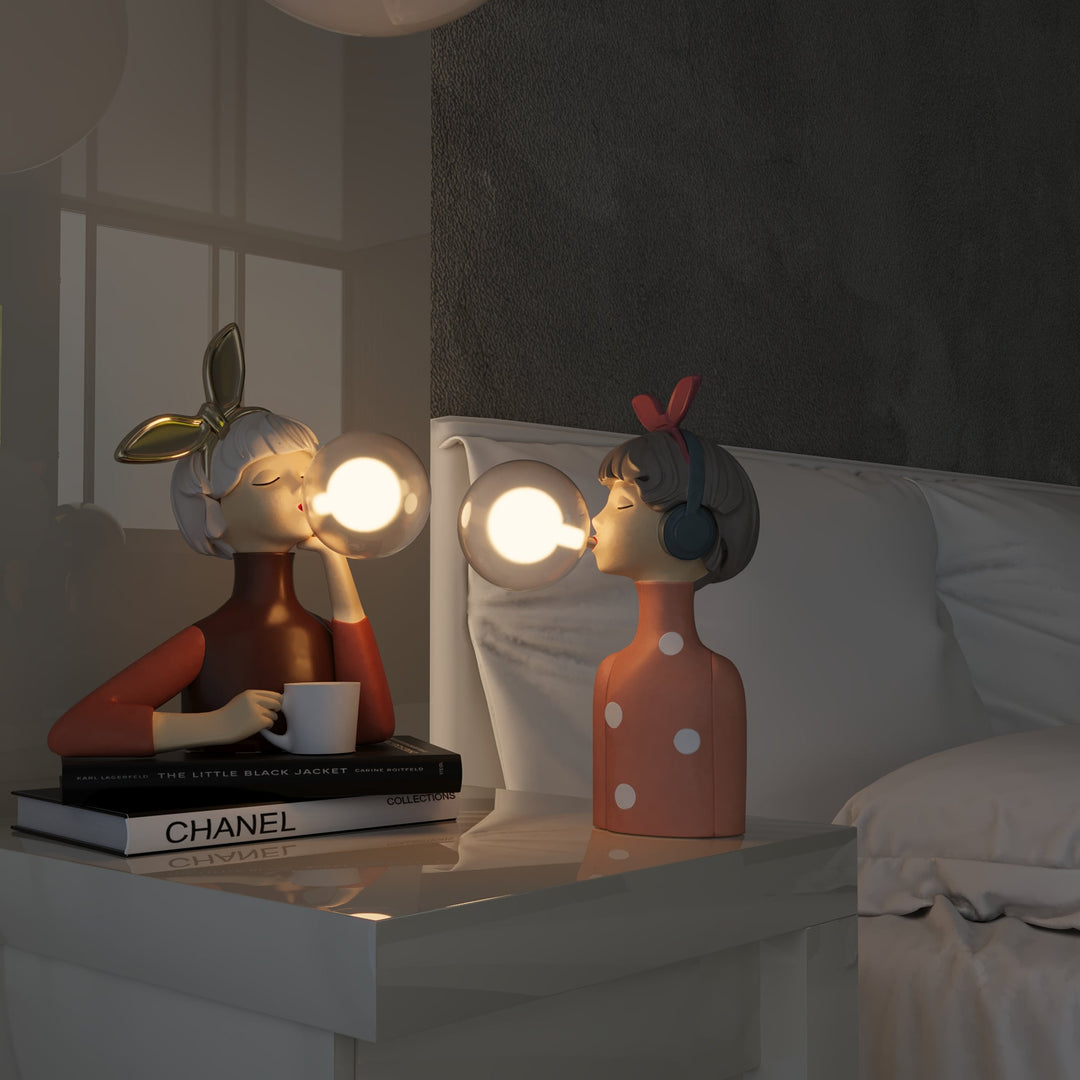 Table Lamp | Handcrafted | Wood &amp; Glass | Elegant Design