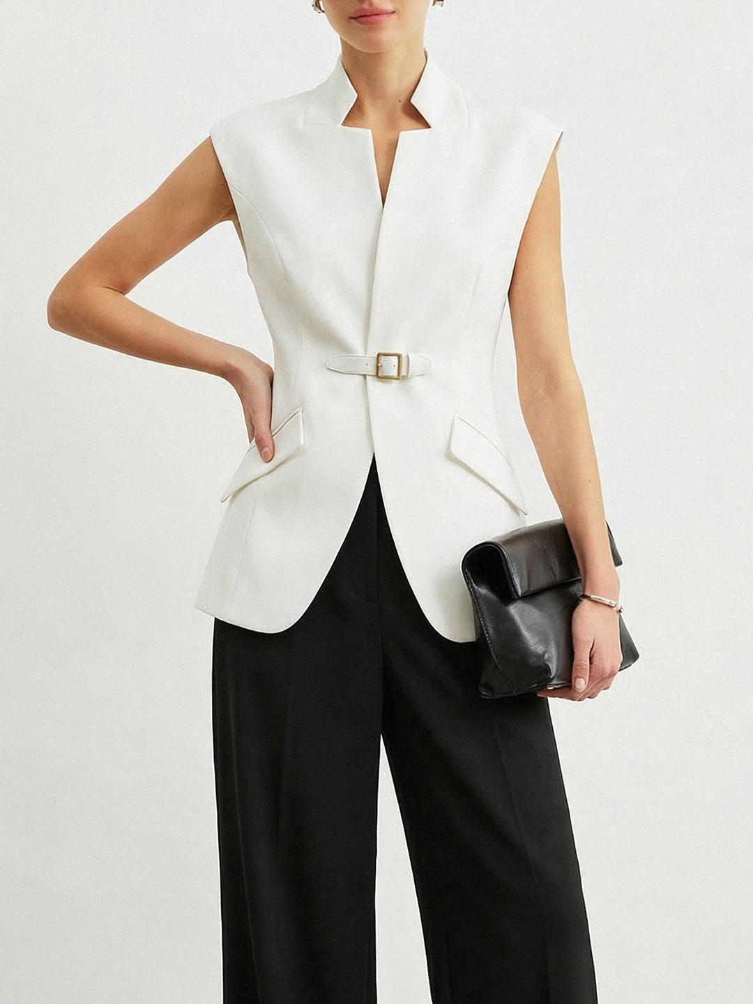 Boden | Gilet-Blazer mit Taillengürtel