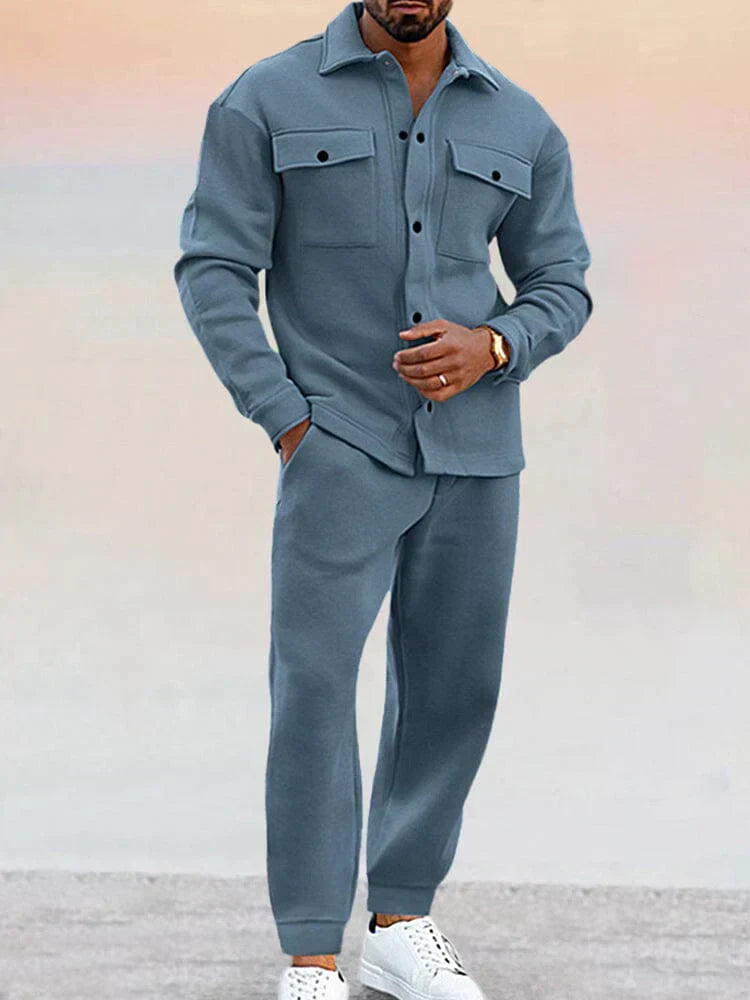 Ensemble décontracté Co-ord Surchemise Structurée &amp; Pantalon Fuselé Homme