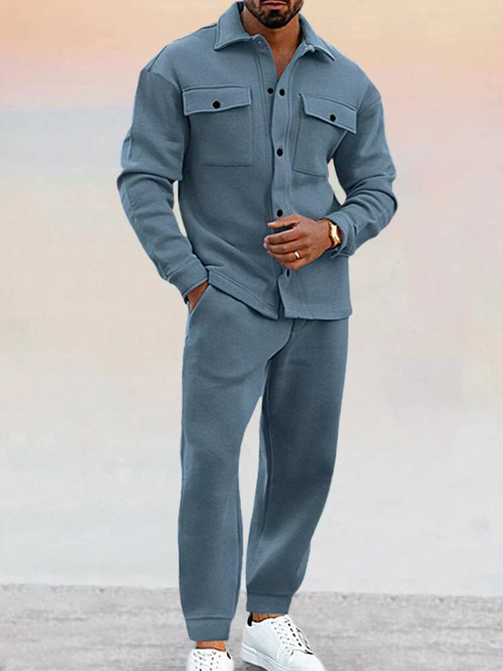 Ensemble décontracté Co-ord Surchemise Structurée &amp; Pantalon Fuselé Homme