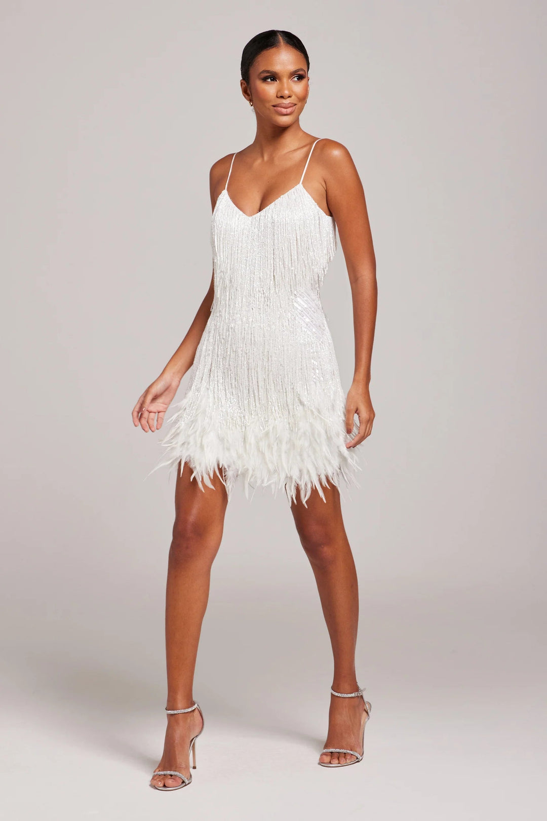 Damen Cocktailkleid | Ärmelloses Fransen
