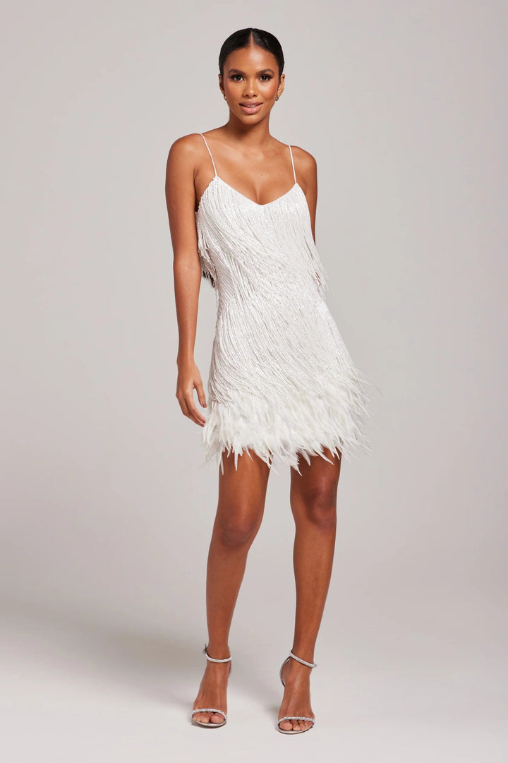 Damen Cocktailkleid | Ärmelloses Fransen