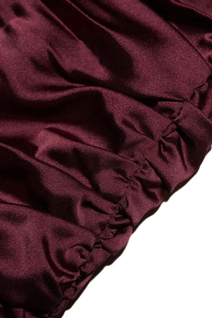 BROOKLYN - Strapless Satin-Corsage Mini-Kleid mit Drapiertem Sash-Detail