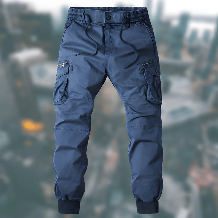 Herrenhose - Cargo Jogger mit Seitentaschen und elastischen Bündchen | Freizeit