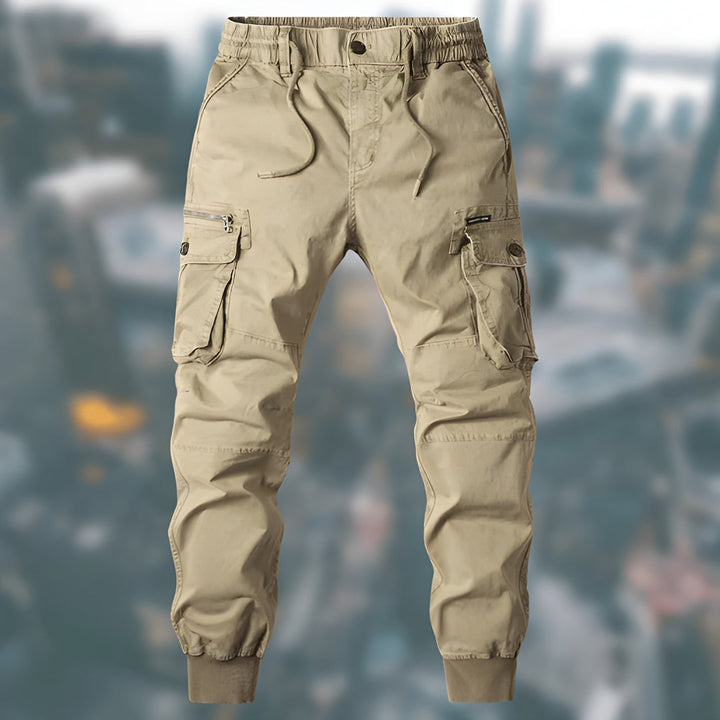 Herrenhose - Cargo Jogger mit Seitentaschen und elastischen Bündchen | Freizeit